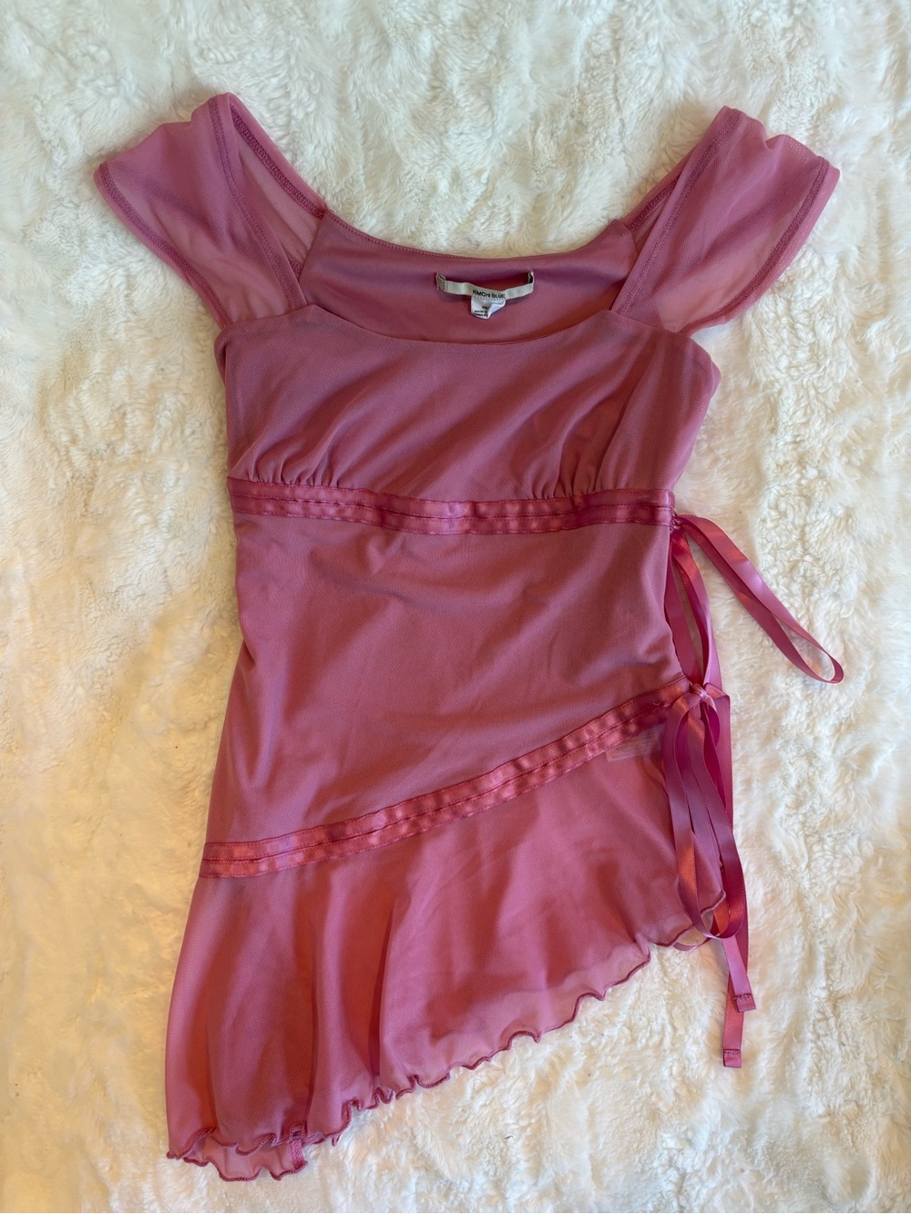 Kimchi Blue Dusty Rose Asymmetrical Tie-Waist top